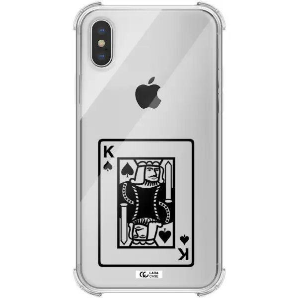 a black and white card with a man in a crown Apple iPhone XS max Clear PC Case
