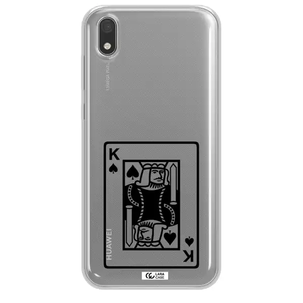 a black and white card with a man in a crown Huawei Honor 8S Clear TPU Case