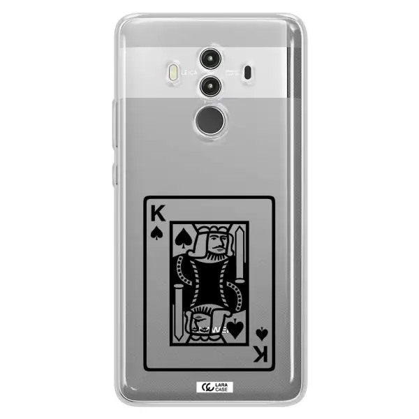 a black and white card with a man in a crown Huawei Mate 10 Clear TPU Case