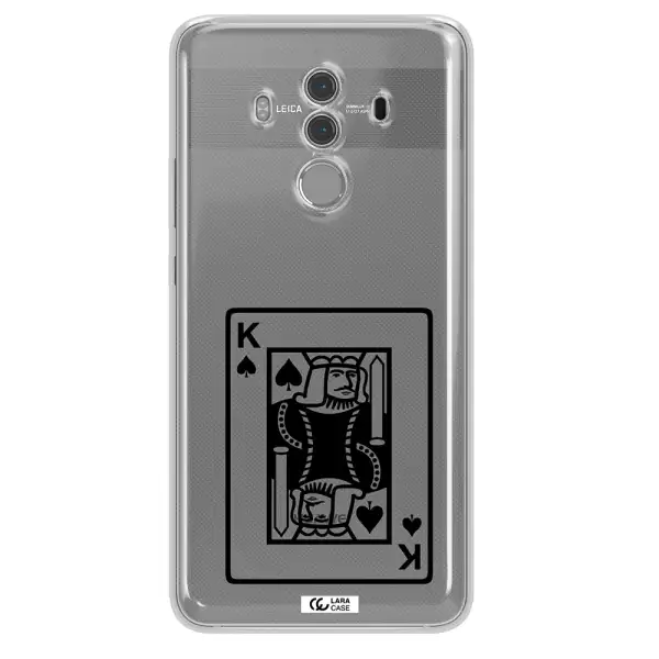 a black and white card with a man in a crown Huawei Mate 10 Pro Clear TPU Case