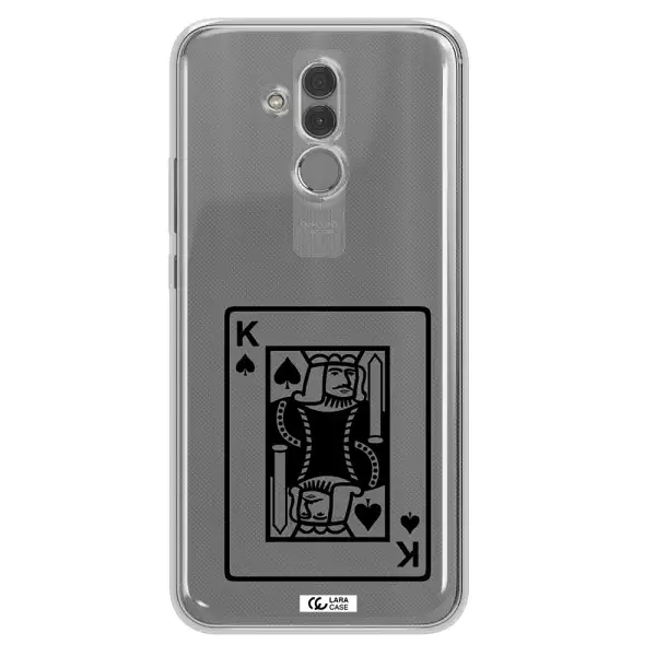 a black and white card with a man in a crown Huawei Mate 20 Lite Clear TPU Case