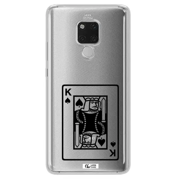a black and white card with a man in a crown Huawei Mate 20X Clear TPU Case