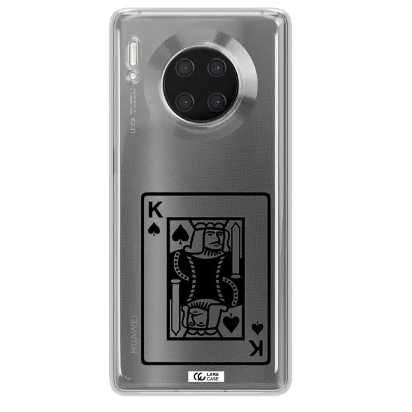 a black and white card with a man in a crown Huawei Mate 30 Pro Clear TPU Case