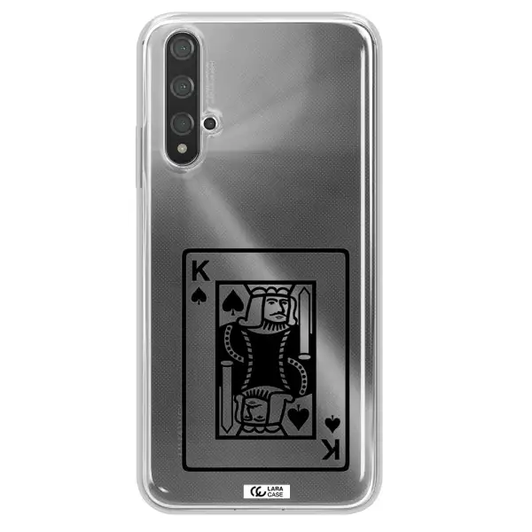 a black and white card with a man in a crown Huawei Nova 5t Clear TPU Case