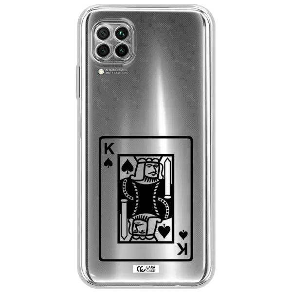 A Black And White Card With A Man In A Crown Huawei Nova 7I Clear Tpu Case