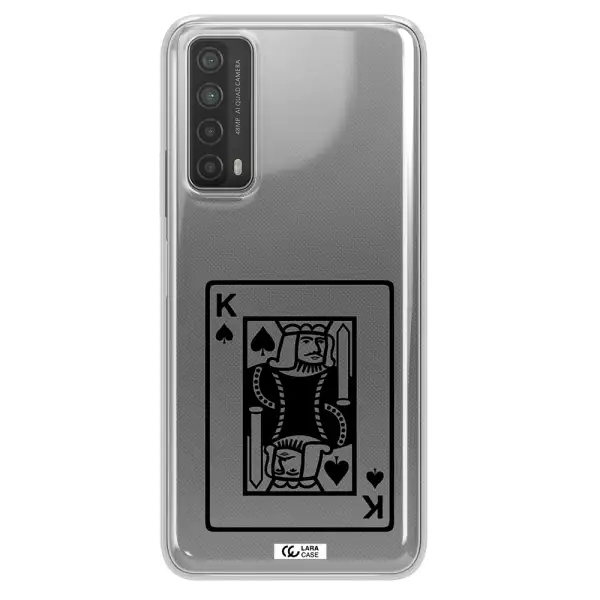 a black and white card with a man in a crown Huawei P Smart 2021 Clear TPU Case