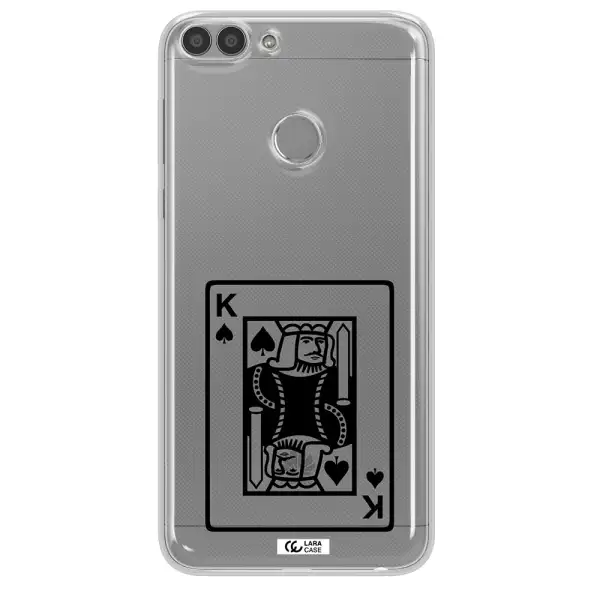 a black and white card with a man in a crown Huawei P Smart Clear TPU Case