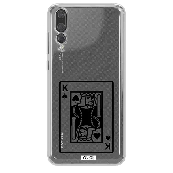 a black and white card with a man in a crown Huawei P20 Pro Clear TPU Case