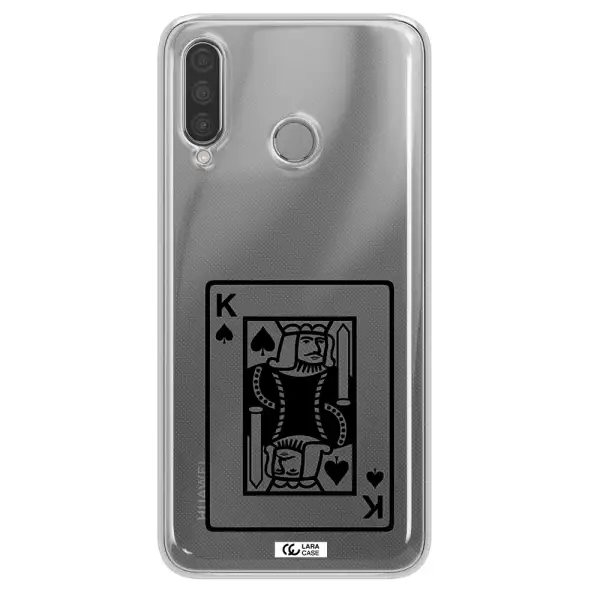 a black and white card with a man in a crown Huawei P30 Lite Clear TPU Case