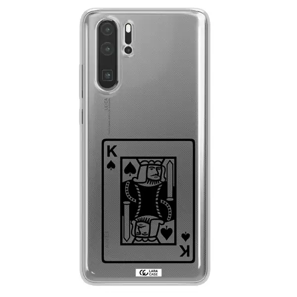 a black and white card with a man in a crown Huawei P30 Pro Clear TPU Case