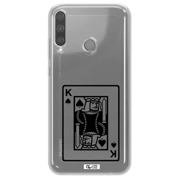 a black and white card with a man in a crown Huawei P40 Lite E Clear TPU Case