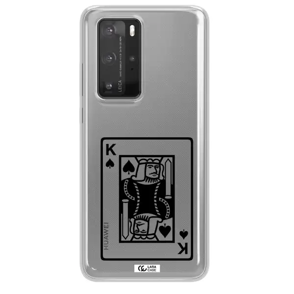 a black and white card with a man in a crown Huawei P40 Pro Clear TPU Case