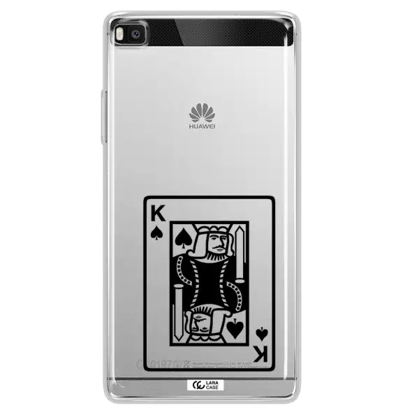 a black and white card with a man in a crown Huawei P8 Clear TPU Case