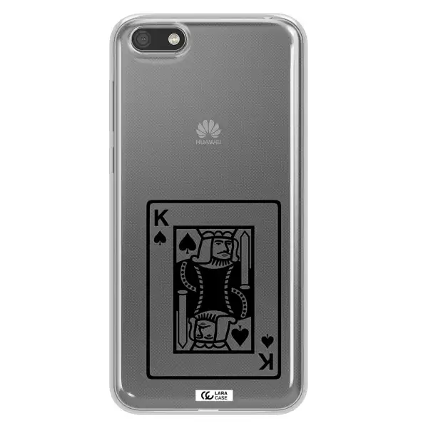 a black and white card with a man in a crown Huawei Y5 2018 Clear TPU Case