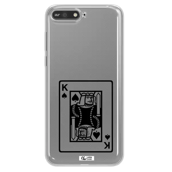 a black and white card with a man in a crown Huawei Y6 2018 Clear TPU Case