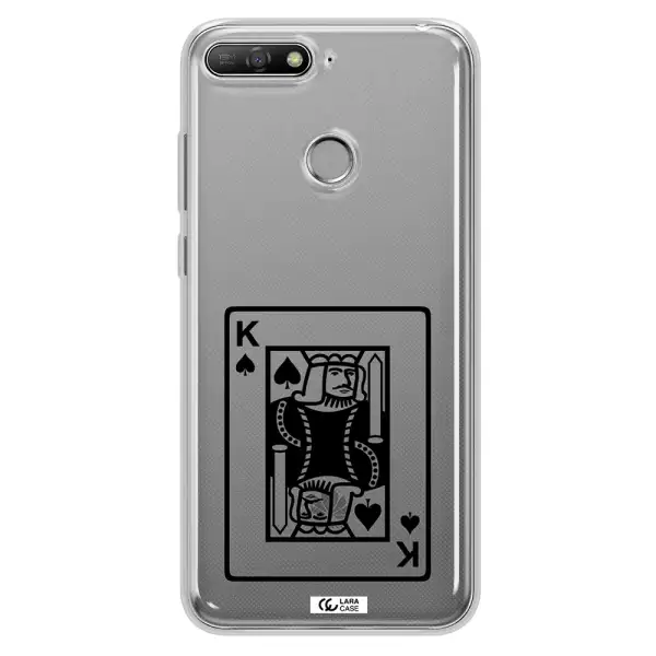 a black and white card with a man in a crown Huawei Y6 Prime 2018 Clear TPU Case