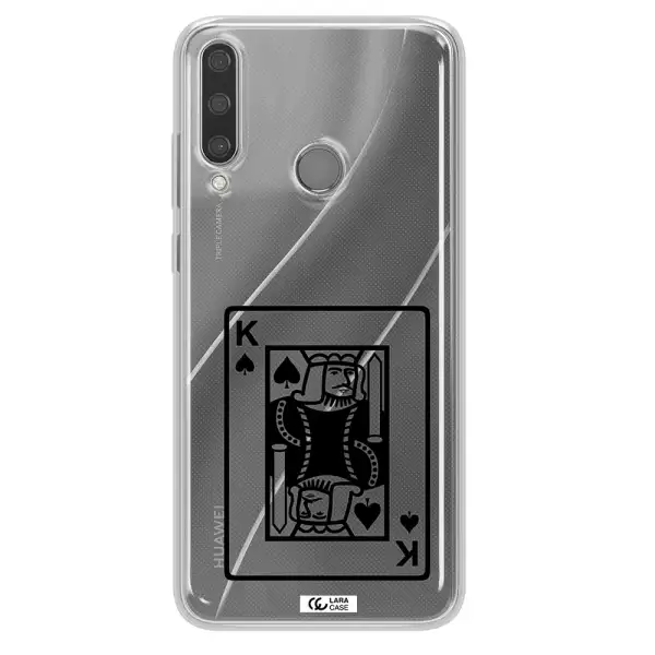 a black and white card with a man in a crown Huawei Y6P Clear TPU Case