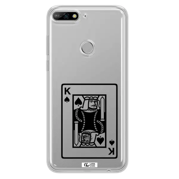 a black and white card with a man in a crown Huawei Y7 2018 Clear TPU Case