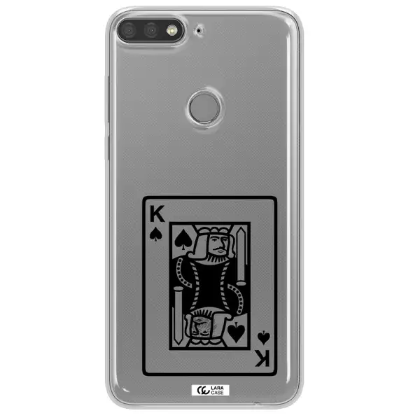 a black and white card with a man in a crown Huawei Y7 Prime 2018 Clear TPU Case