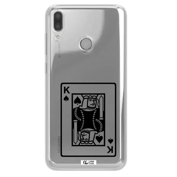 a black and white card with a man in a crown Huawei Y9 2019 Clear TPU Case