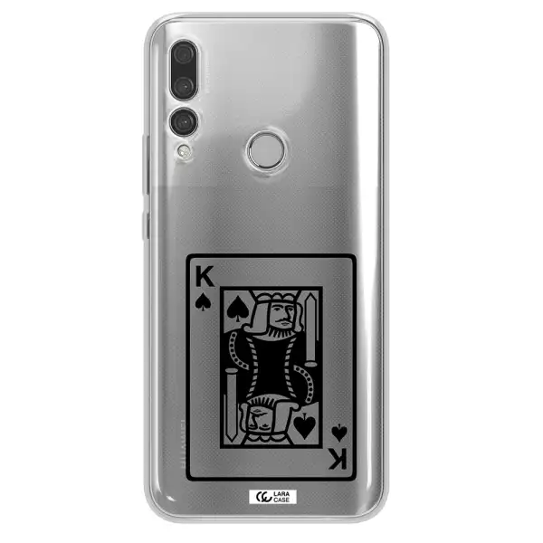 a black and white card with a man in a crown Huawei Y9 Prime 2019 Clear TPU Case