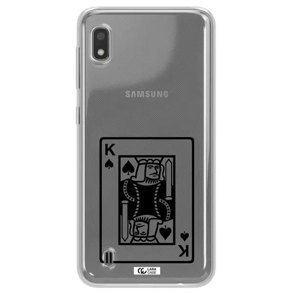 a black and white card with a man in a crown Samsung A10 Clear TPU Case
