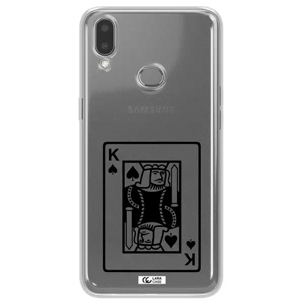 a black and white card with a man in a crown Samsung A10S Clear TPU Case