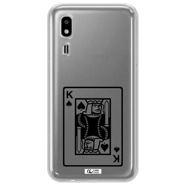 a black and white card with a man in a crown Samsung A2 Core Clear TPU Case