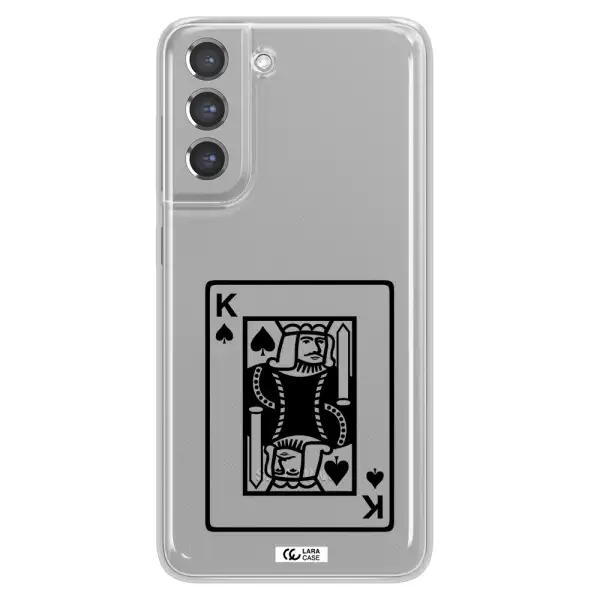 a black and white card with a man in a crown Samsung A21 Fe Clear TPU Case