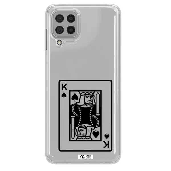 a black and white card with a man in a crown Samsung A22 4g Clear TPU Case