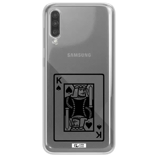 a black and white card with a man in a crown Samsung A30S Clear TPU Case
