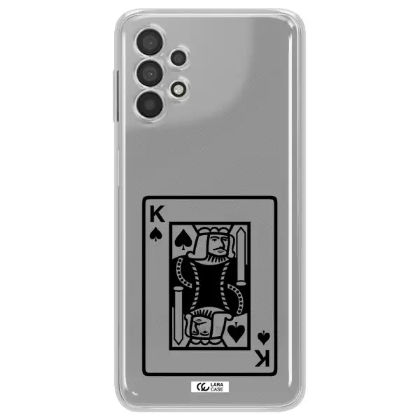 a black and white card with a man in a crown Samsung A32 Clear TPU Case