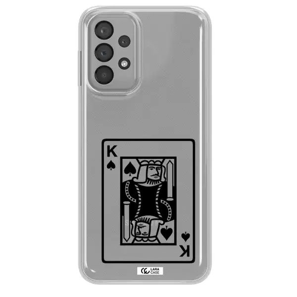 a black and white card with a man in a crown Samsung A33 Clear TPU Case