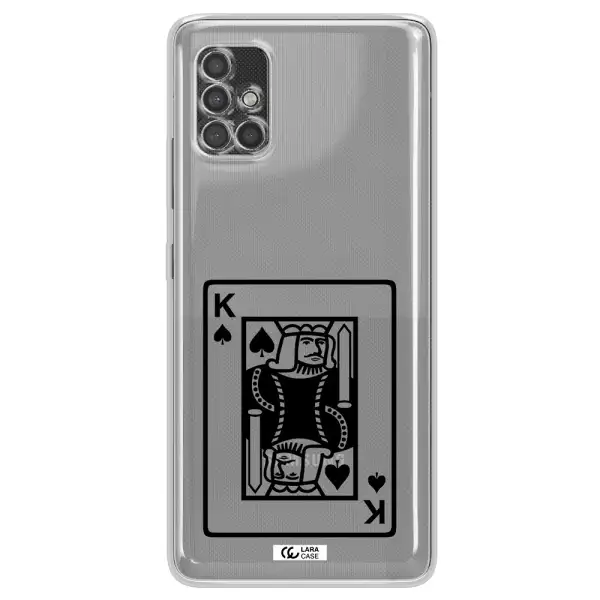 A Black And White Card With A Man In A Crown Samsung A40S Clear Tpu Case
