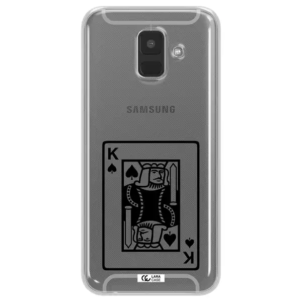 a black and white card with a man in a crown Samsung A6 Clear TPU Case