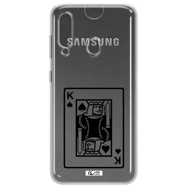 a black and white card with a man in a crown Samsung A60 Clear TPU Case