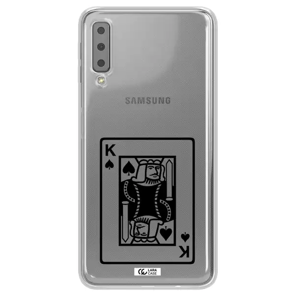 a black and white card with a man in a crown Samsung A7 2018 Clear TPU Case