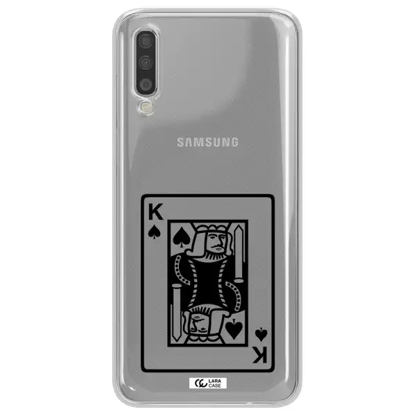 a black and white card with a man in a crown Samsung A70 Clear TPU Case