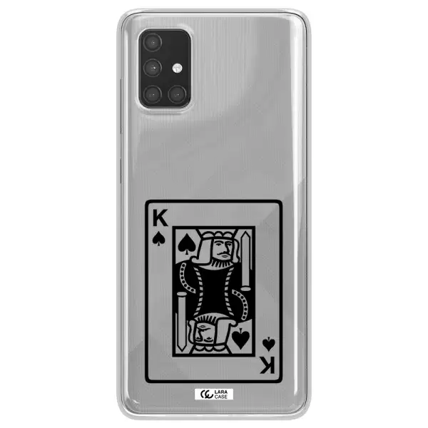 a black and white card with a man in a crown Samsung A71 Clear TPU Case