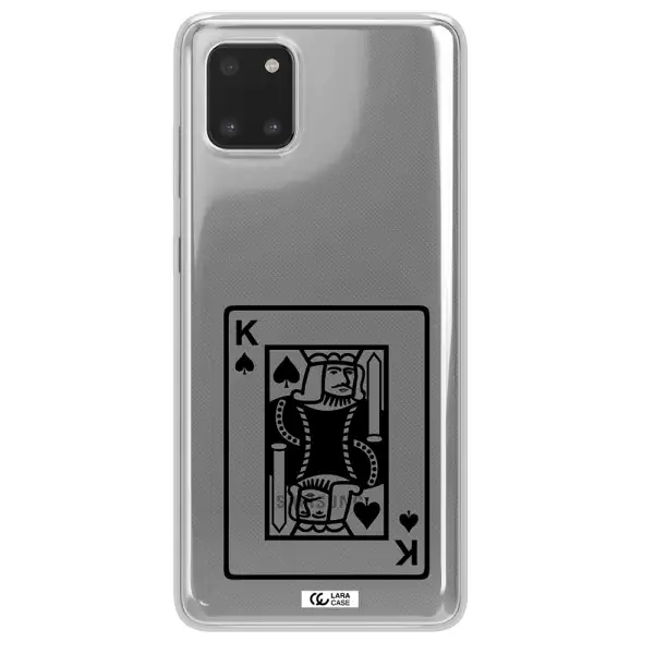 a black and white card with a man in a crown Samsung A81 Clear TPU Case