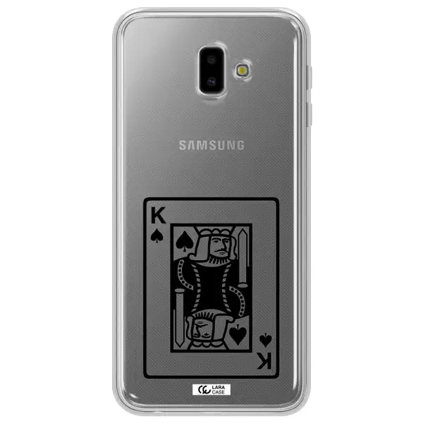 a black and white card with a man in a crown Samsung J6 Plus Clear TPU Case