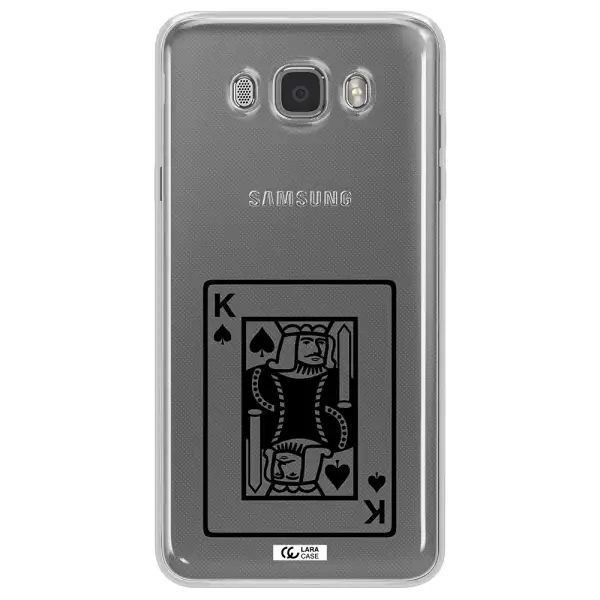 a black and white card with a man in a crown Samsung J7 2016 Clear TPU Case