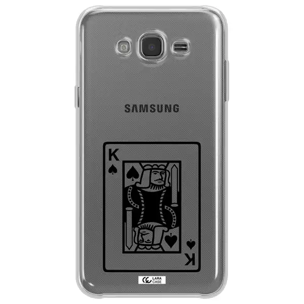 a black and white card with a man in a crown Samsung J7 Core Clear TPU Case