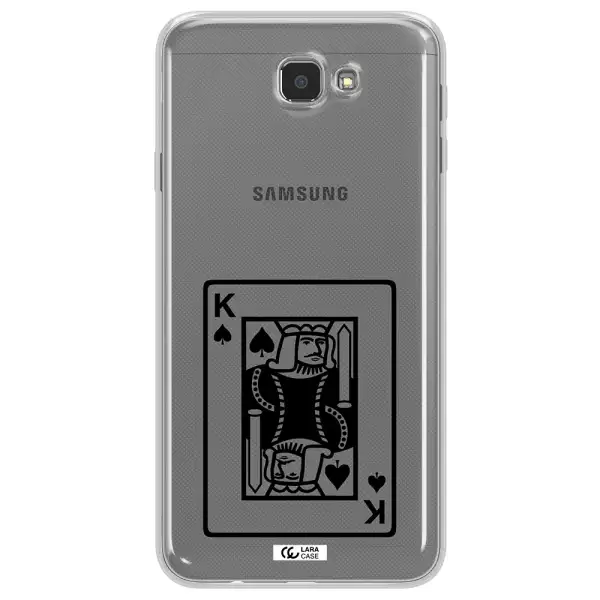 a black and white card with a man in a crown Samsung J7 Prim Clear TPU Case