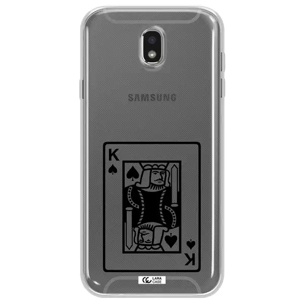 a black and white card with a man in a crown Samsung J7 Pro Clear TPU Case