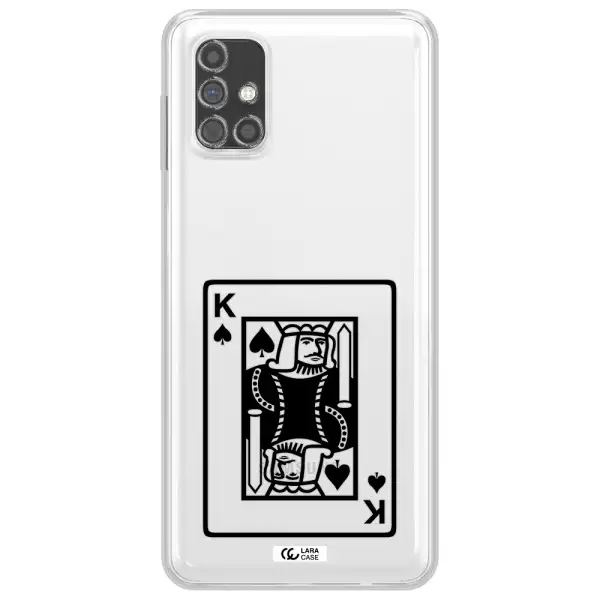 a black and white card with a man in a crown Samsung M31S Clear TPU Case