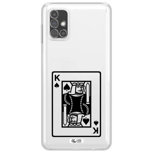 a black and white card with a man in a crown Samsung M51 Clear TPU Case