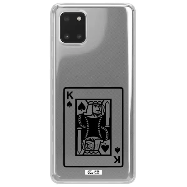 a black and white card with a man in a crown Samsung Note 10 Lite Clear TPU Case