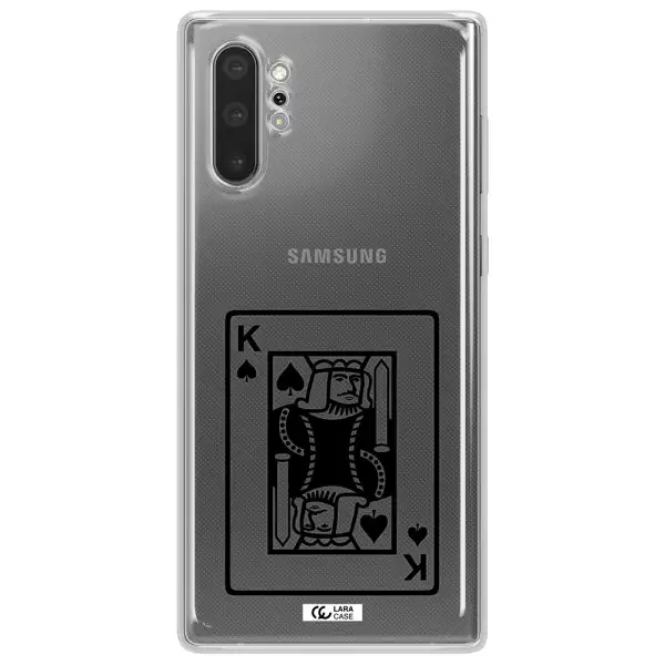 a black and white card with a man in a crown Samsung Note 10 Plus Clear TPU Case