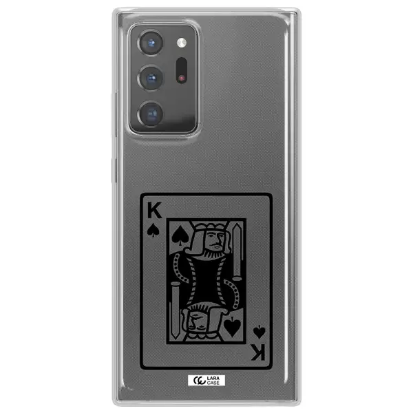 a black and white card with a man in a crown Samsung Note 20 Ultra Clear TPU Case